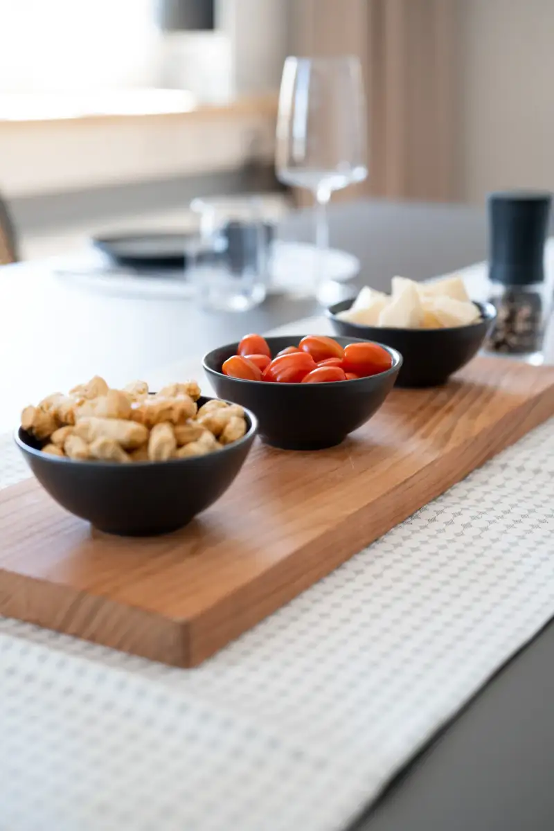 Snacks und Schalen auf der Küchentheke im UnternehmerQuartier
